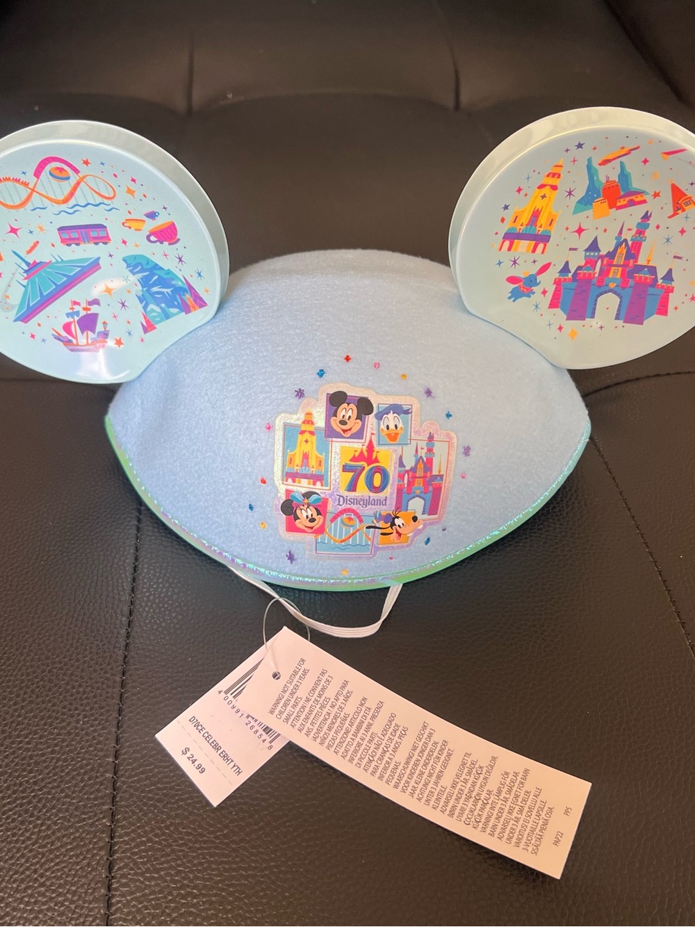 Disney 70th Anniversary Mickey Ears Hat - Light Blue